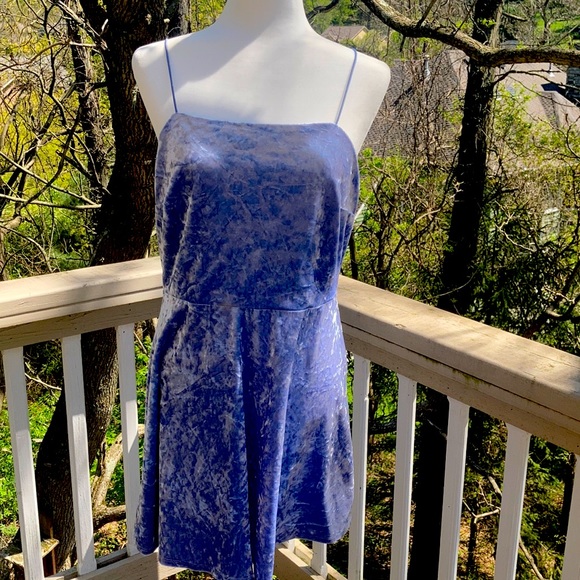 Ice Blue Velvet Dress - Picture 1 of 2